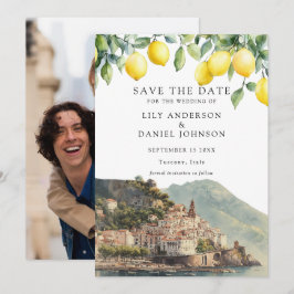 Lemons Amalfi-kusten Italien Foto Bröllop Spara Datumet