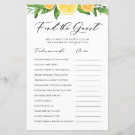 Lemons and Oranges Find the Guests Shower Game