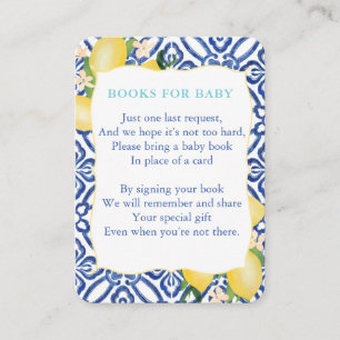 Lemons Aqua Baby Shower tar en Bok Bibliotek Tilläggskort