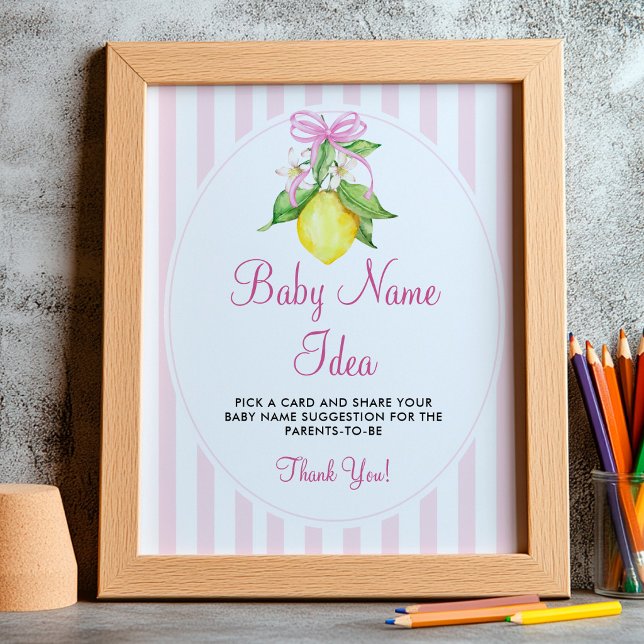 Lemons Baby Namn Idé Tecken Game Poster (Skapare uppladdad)