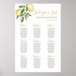 Lemons Baby Shower Girl Seing Chart Poster