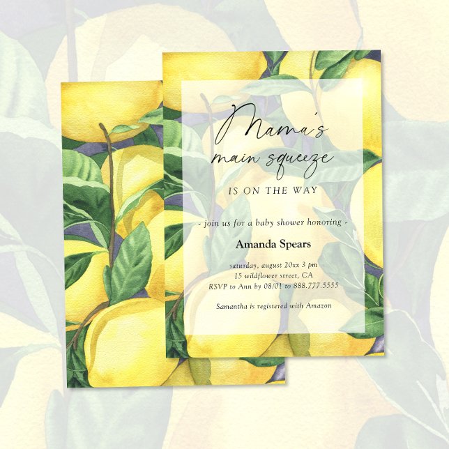 Lemons Baby Shower Mamas Huvudsqueeze Inbjudan (Skapare uppladdad)
