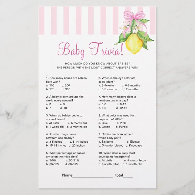 Lemons Baby Trivialspel (Framsida)