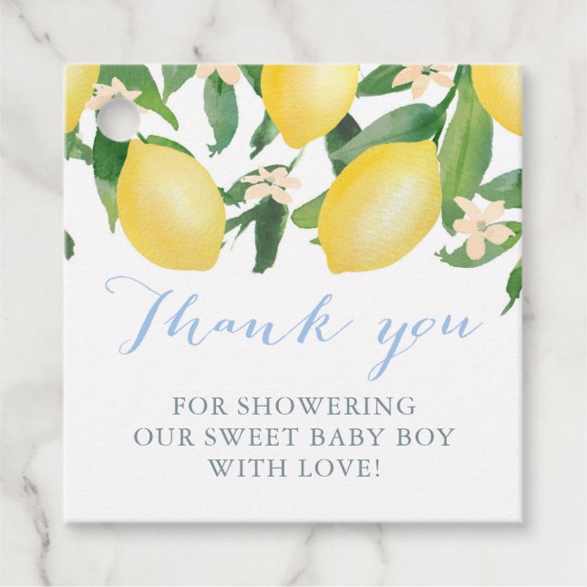 Lemons babyskor för Sweet Pojke Gåvor Etiketter (Framsida)