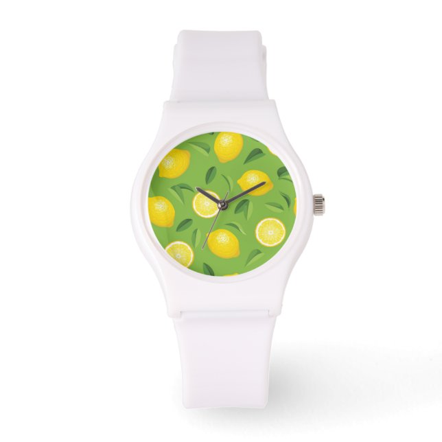 Lemons Background Mönster Armbandsur (Framsida)