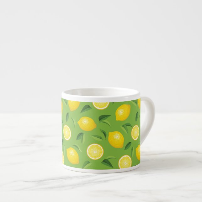 Lemons bakgrund Mönster Espressomugg (Framsida höger)