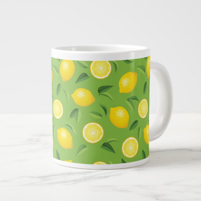 Lemons bakgrund Mönster Jumbo Mugg (Framsida höger)