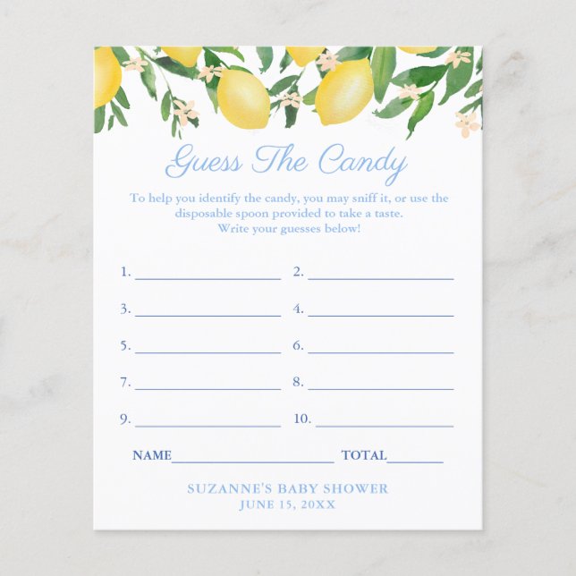 Lemons Blek Blue Gissa godis babykläder Flygblad (Framsidan)