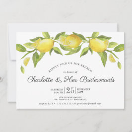 Lemons Blommar Greenery Bridesmaids Brunch Inbjudningar