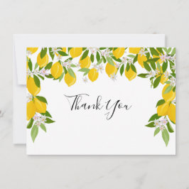 Lemons Blommar Greenery Bröllop Tack Kort