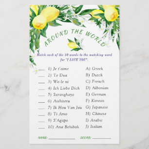 Lemons Blommar Greenery Chic Möhippa Game