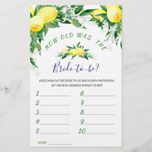 Lemons Blommar Greenery Chic Möhippa Game