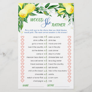 Lemons Blommar Greenery Chic Möhippa Game