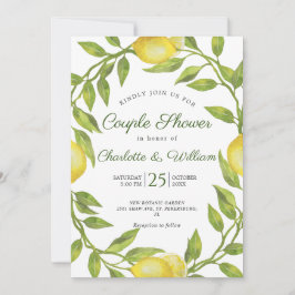 Lemons-Blommarna Greenery Watercolor - par Shower Inbjudningar