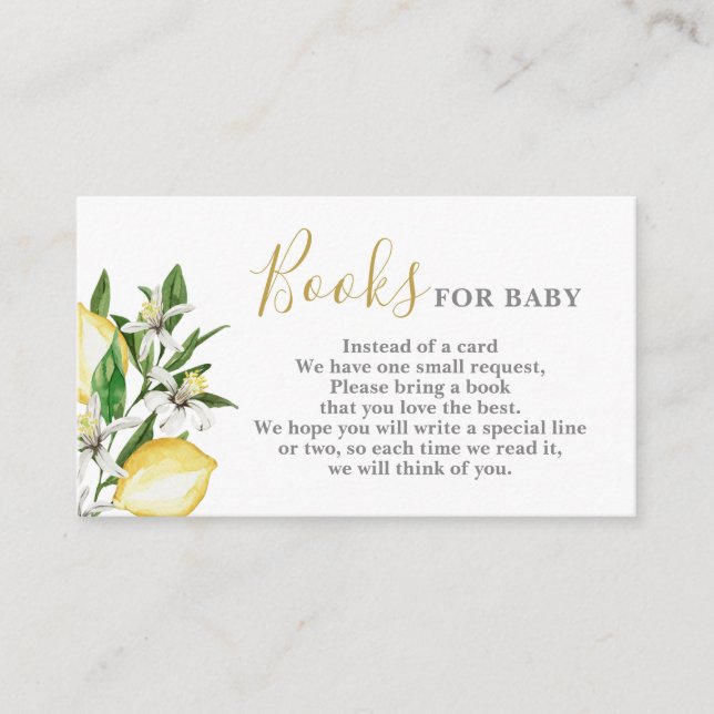 Lemons Blommigt Bokar för Baby-kort Tilläggskort (Framsida)