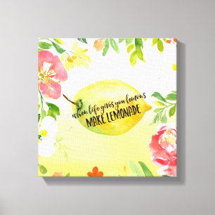 Lemons-blommigt - inspirationstecken för vattenfär canvastryck