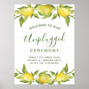 Lemons Blossom Greenery Avstängd Bröllopsceremoni Poster