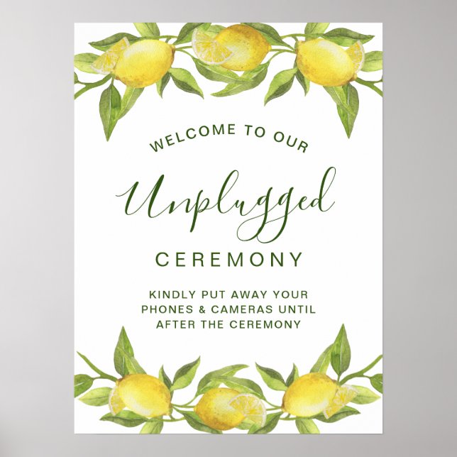 Lemons Blossom Greenery Avstängd Bröllopsceremoni Poster (Framsidan)