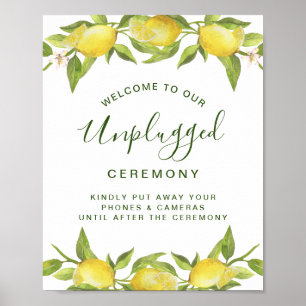 Lemons Blossom Greenery Avstängd Bröllopsceremoni Poster