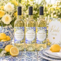 Lemons blue gingham garden Thank You Bridal Shower