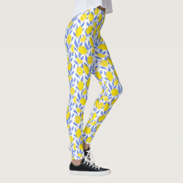 Lemons Blue Mediterranean Leggings