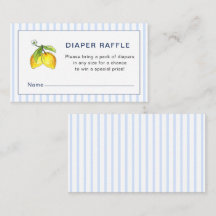 Lemons Blue rand Babydusch Diaper Raffle