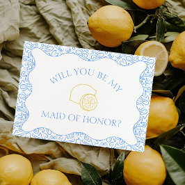 Lemons & Blue Tiles Italienska Maid of honor Frier Kort