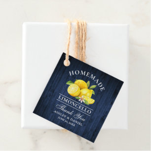 Lemons Blue Wood Limoncello, tack, twine Gåvor Etiketter