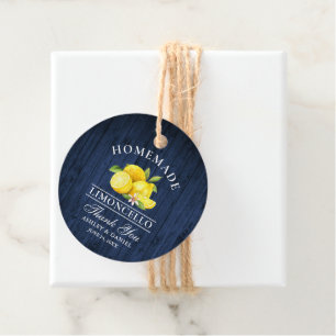 Lemons Blue Wood Limoncello Tack Twine Märkres Gåvor Etiketter