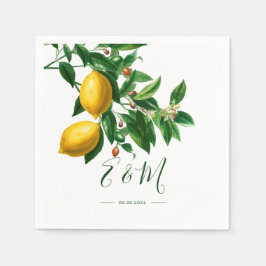 Lemons botaniska Grönten White Summer Monogram Pappersservett