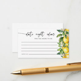 Lemons Bridwer Shower Date Night Ideas Game Tilläggskort