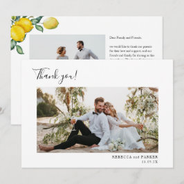 Lemons Bröllop Tack för fotot Kort