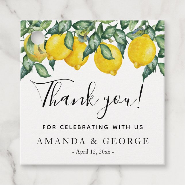 Lemons Calligraphy Gåvor Etiketter (Framsida)