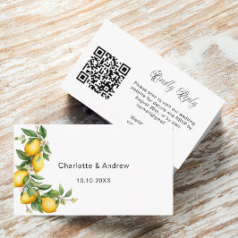 Lemons citrus bröllop svarswebbplats QR OSA Tilläggskort