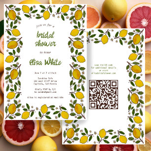 Lemons Cute ANPASSNINGSBAR QR-kodMÖHIPPA Inbjudningar