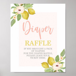 Lemons Diaper Raffle Shower-skylt Poster