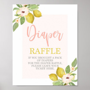 Lemons Diaper Raffle Shower-skylt Poster
