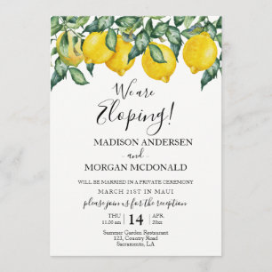 Lemons Elopement mottagningsinbjudan Inbjudningar