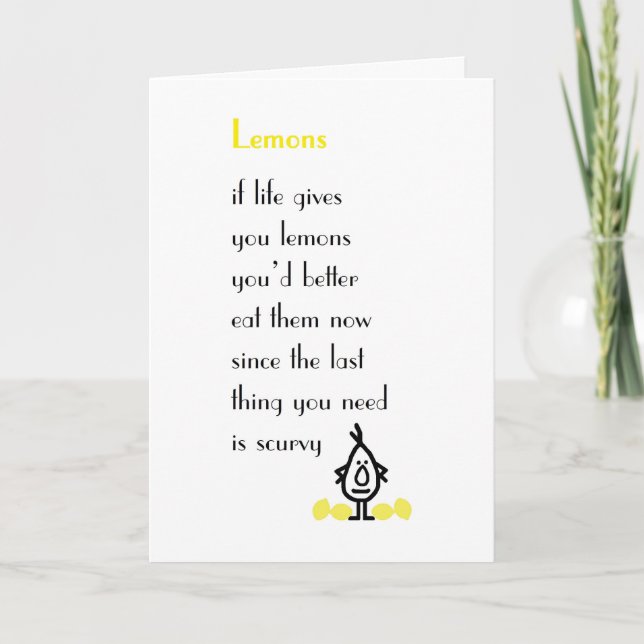 Lemons - en rolig dikt kort (Framsida)