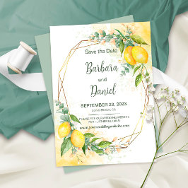 Lemons Eucalyptus Gula blommor Spara datum Datumet