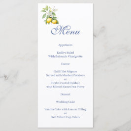 Lemons floral Menu Meny