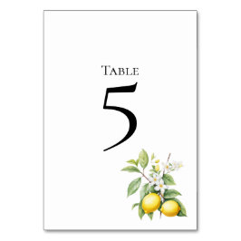 Lemons floral Table Number Card Bordsnummer