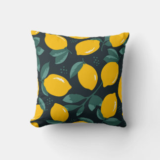 Lemons Flowers, Vintage Summer Struktur. Kudde