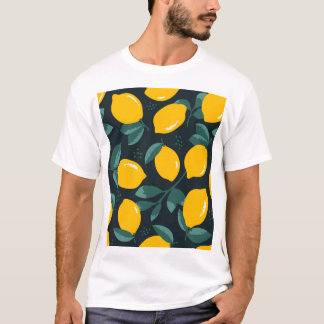 Lemons Flowers, Vintage Summer Struktur. T Shirt