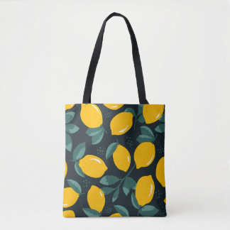 Lemons Flowers, Vintage Summer Struktur. Tygkasse
