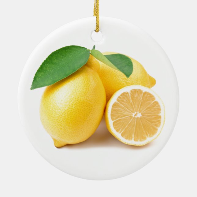 Lemons för ljus och färsk Gult Julgransprydnad Keramik (Baksidan)