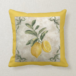 Lemons för rustisk etched Vintage Kudde