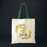 Lemons för vattenfärgsfärg för penselskript Limonc Tygkasse<br><div class="desc">Modern vattenfärgsleemon för penselskript när Life Ge används Lemons gör Limoncello Tote Bag - Grönt Handle</div>