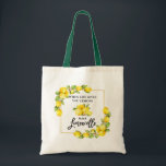 Lemons för vattenfärgsfärg för penselskript Limonc Tygkasse<br><div class="desc">Modern vattenfärgsleemon för penselskript när Life Ge används Lemons gör Limoncello Tote Bag - Grönt Handle</div>
