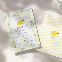 Lemons Förlossningsfestinbjudan: Handritad Citrus Inbjudningar